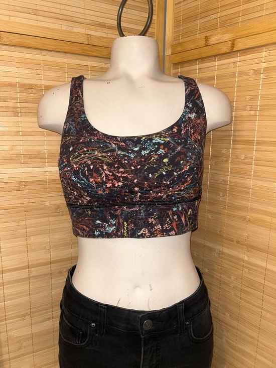 lululemon athletica Other - Lululemon Size 8 Energy Bra Long Line Medium Support Foliage Strappy Floral Pink